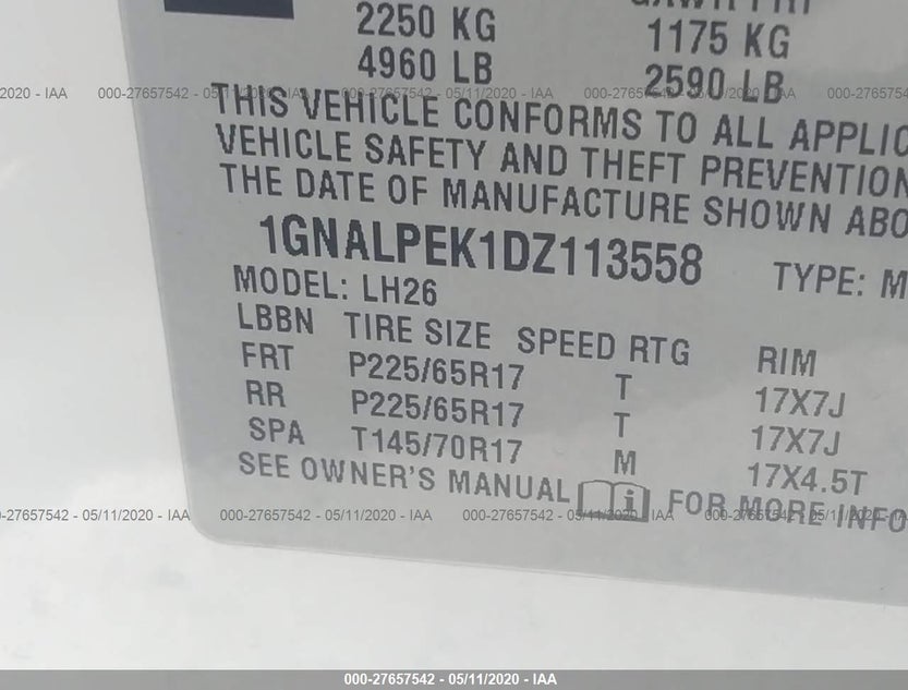 1GNALPEK1DZ113558