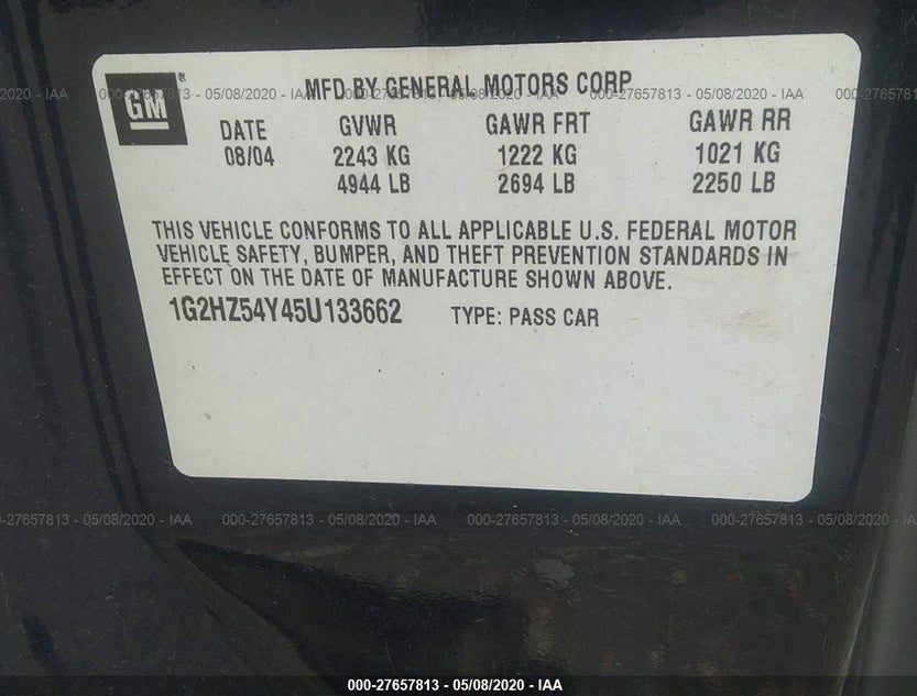 1G2HZ54Y45U133662