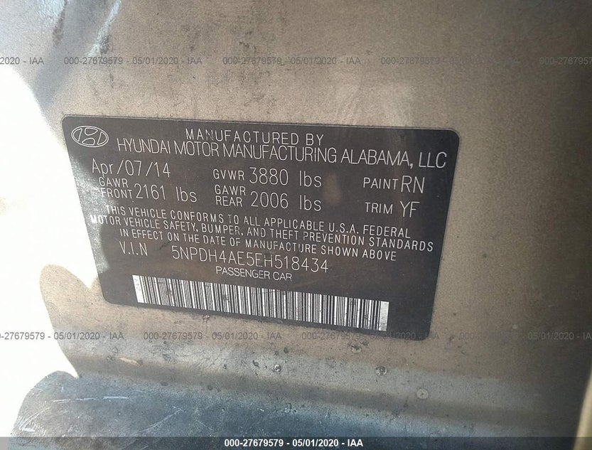 5NPDH4AE5EH518434