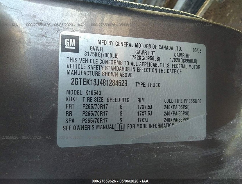 2GTEK13J481284629