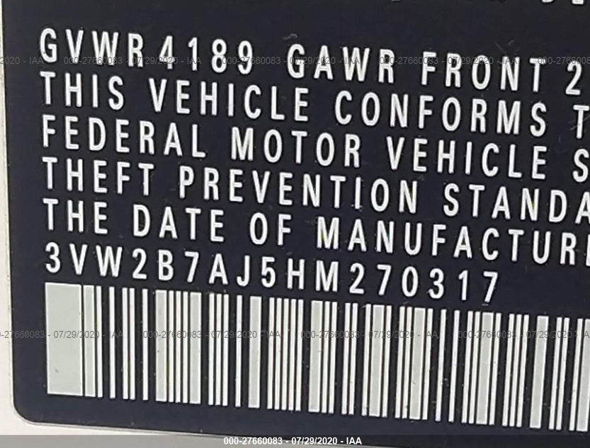 3VW2B7AJ5HM270317