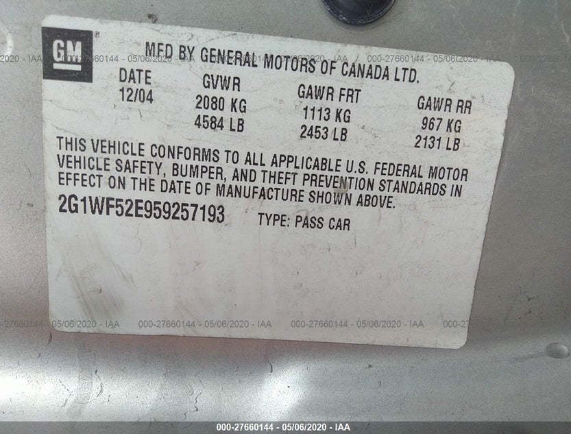 2G1WF52E959257193