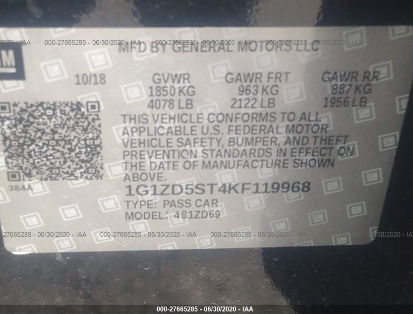 1G1ZD5ST4KF119968