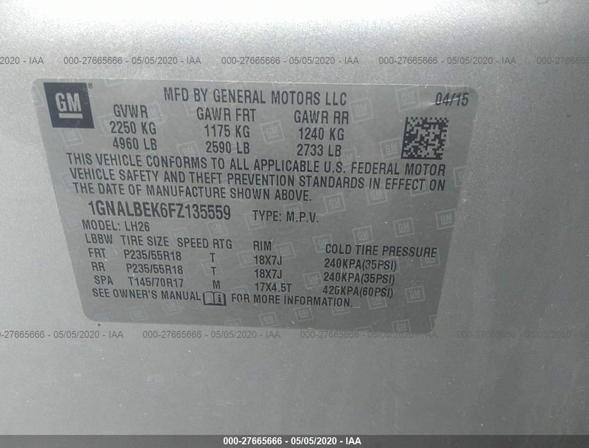 1GNALBEK6FZ135559