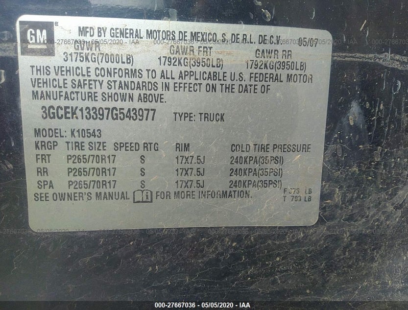 3GCEK13397G543977