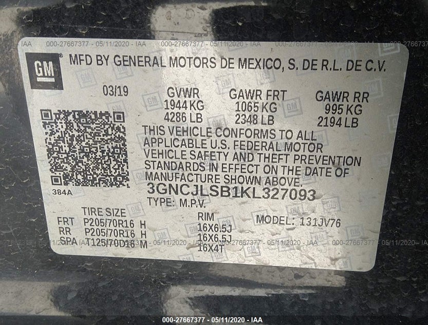 3GNCJLSB1KL327093
