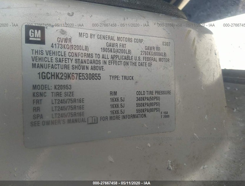 1GCHK29K67E530855