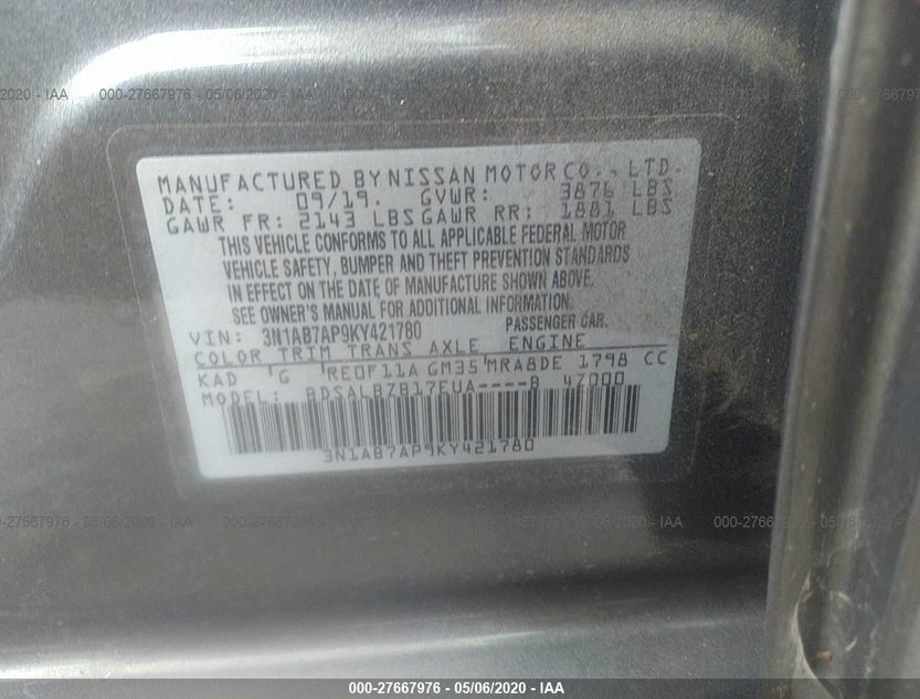 3N1AB7AP9KY421780