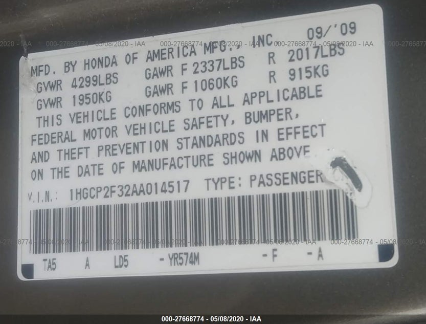 1HGCP2F32AA014517