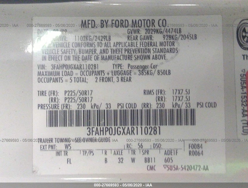 3FAHP0JGXAR110281