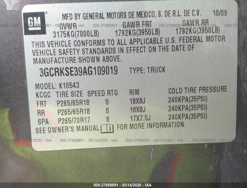 3GCRKSE39AG109019