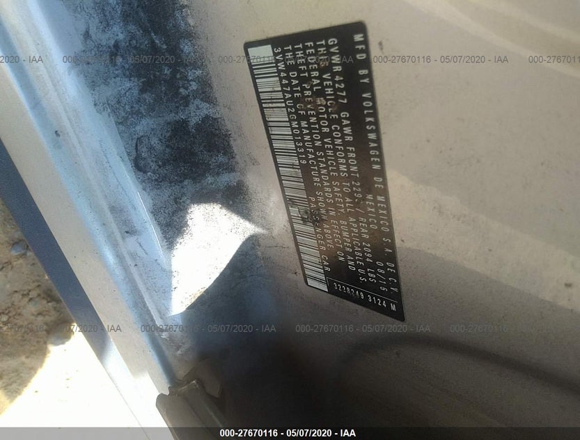 3VW447AU2GM013319