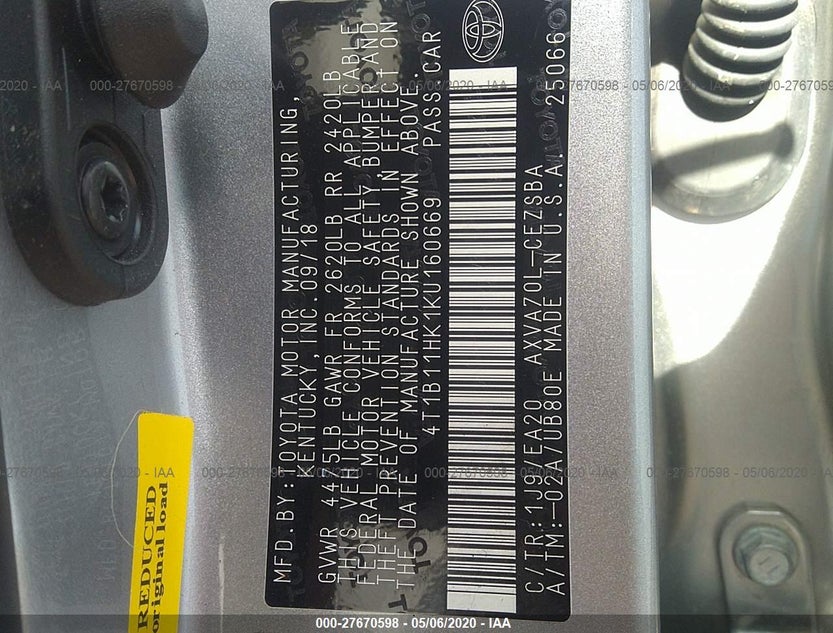 4T1B11HK1KU160669