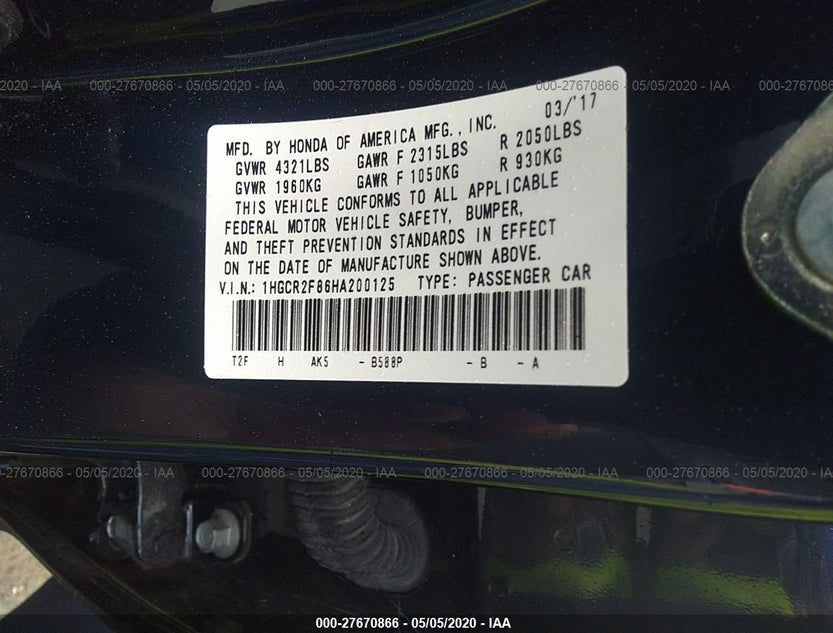 1HGCR2F86HA200125