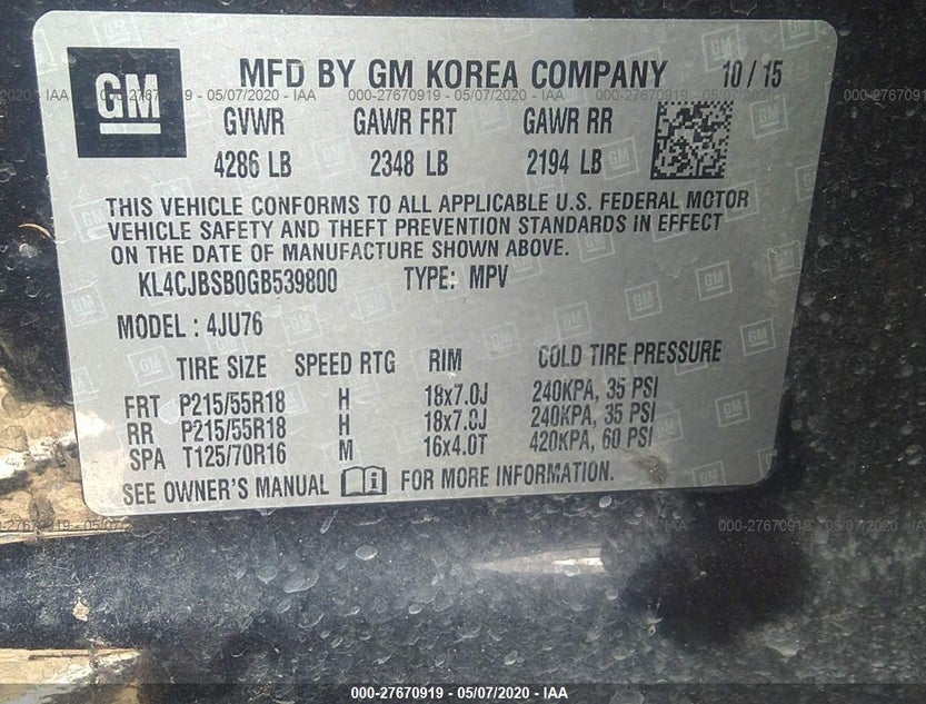 KL4CJBSB0GB539800