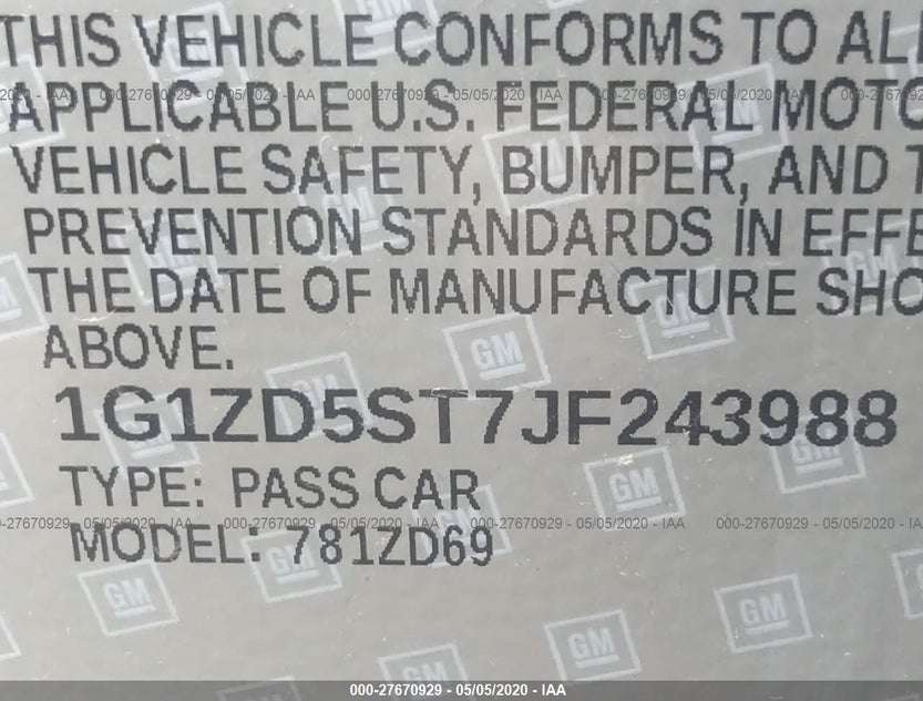 1G1ZD5ST7JF243988