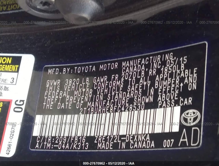 2T1BURHE8FC428530