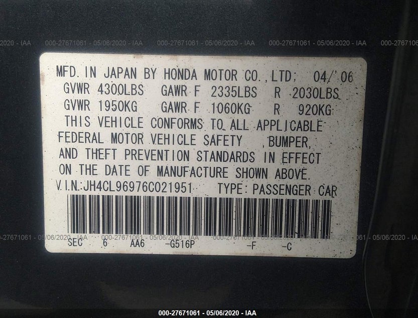 JH4CL96976C021951