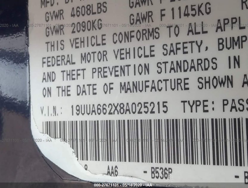 19UUA662X8A025215