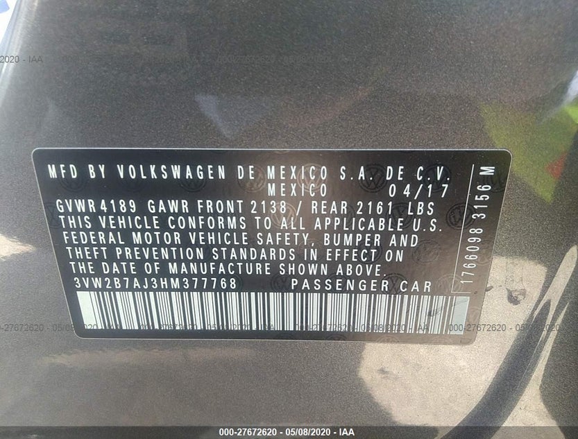 3VW2B7AJ3HM377768