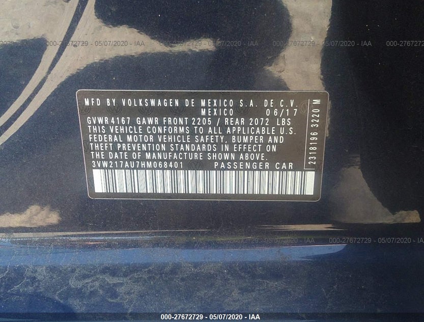 3VW217AU7HM068401