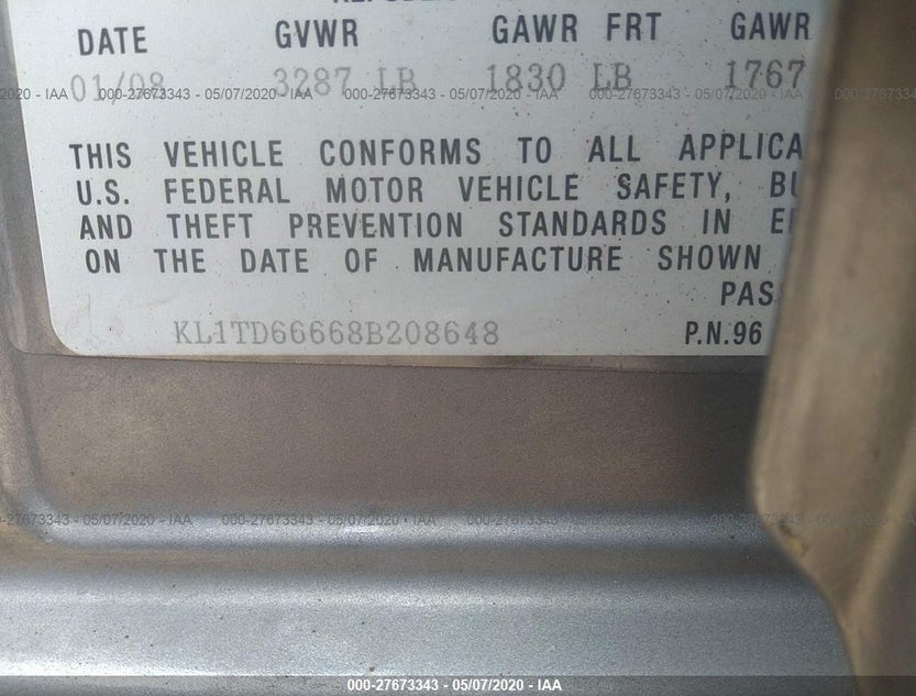 KL1TD66668B208648