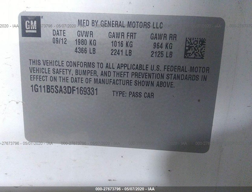 1G11B5SA3DF169331