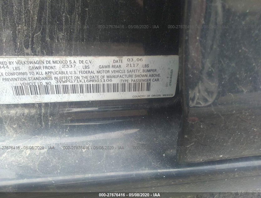 3VWPG71K16M801106