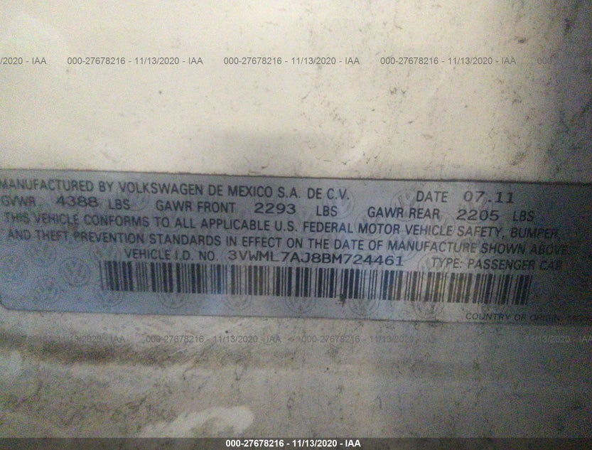 3VWML7AJ8BM724461