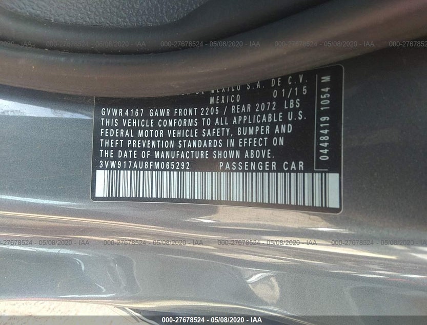 3VW917AU8FM065292