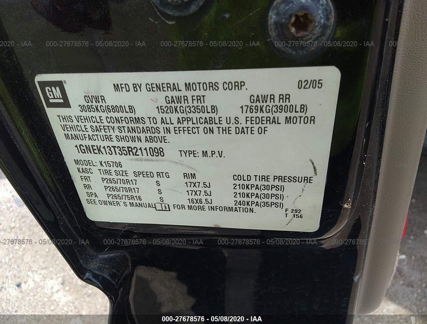 1GNEK13T35R211098