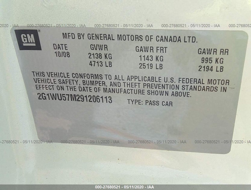 2G1WU57M291206113
