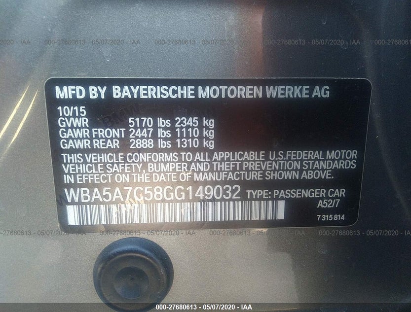 WBA5A7C58GG149032