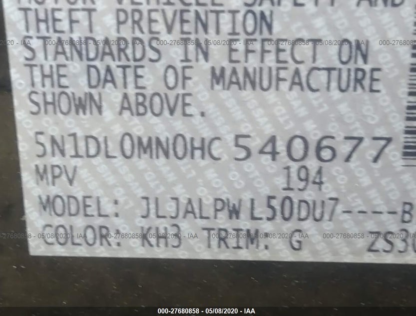 5N1DL0MN0HC540677