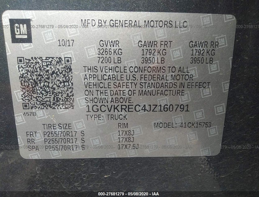 1GCVKREC4JZ160791