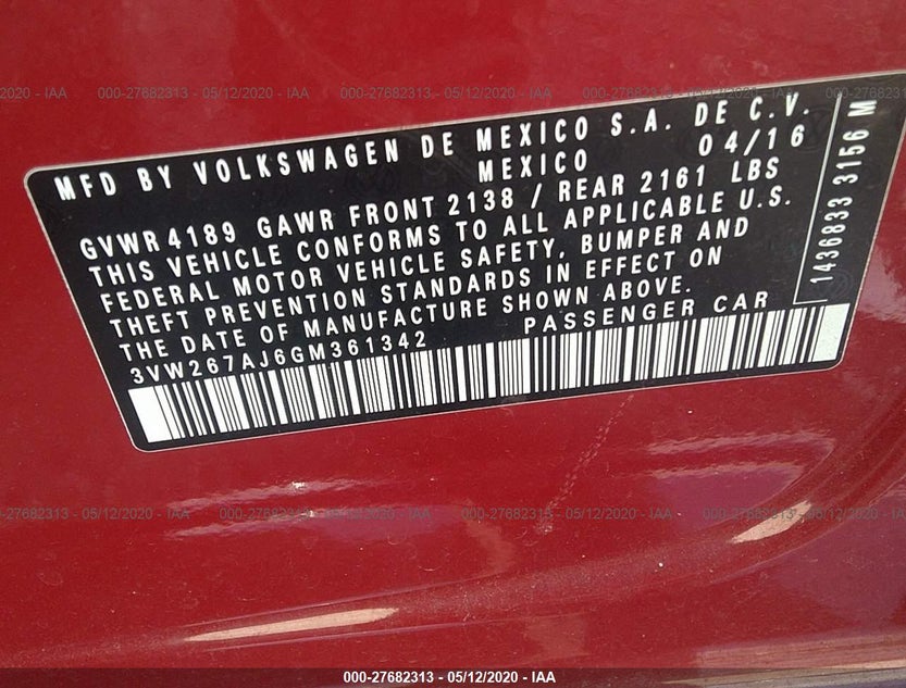 3VW267AJ6GM361342