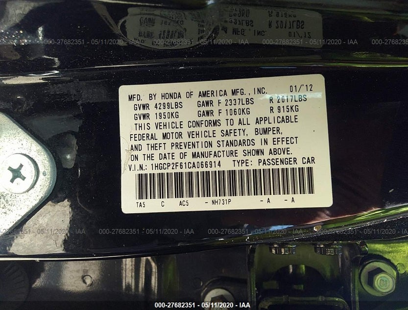 1HGCP2F61CA066914