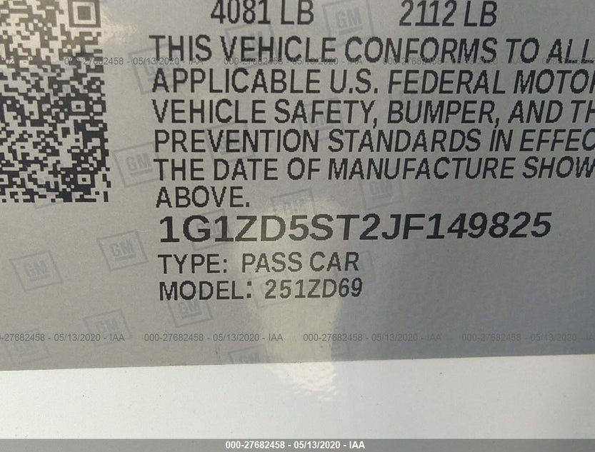 1G1ZD5ST2JF149825