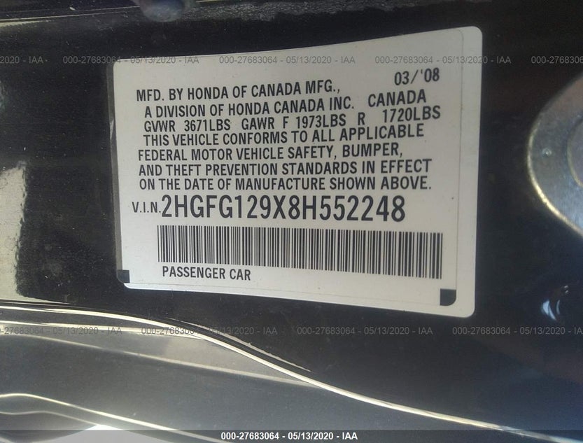 2HGFG129X8H552248