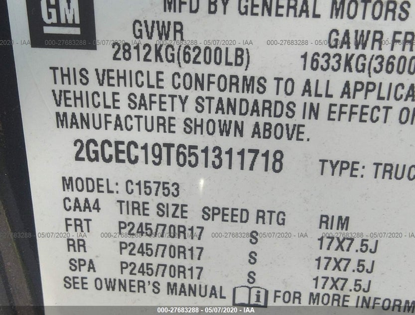 2GCEC19T651311718
