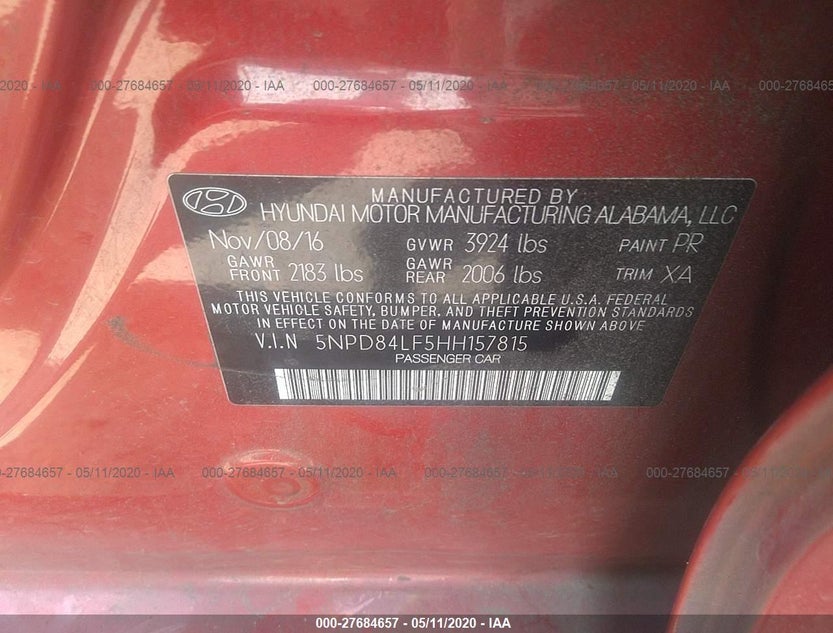 5NPD84LF5HH157815