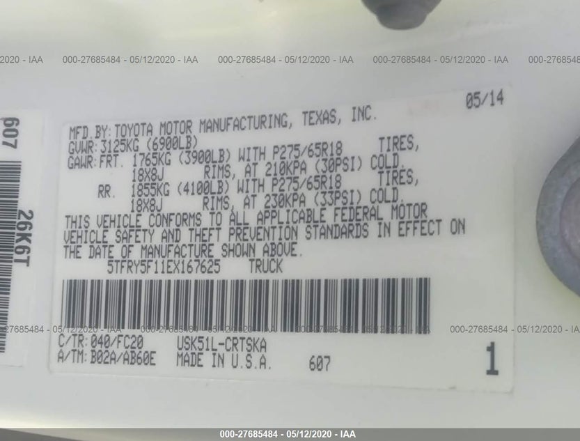 5TFRY5F11EX167625