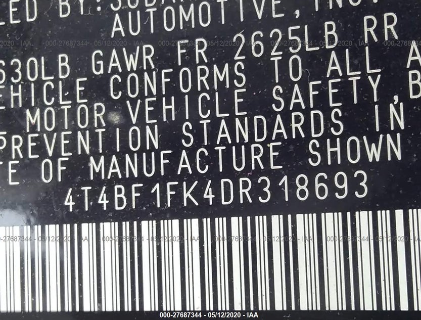 4T4BF1FK4DR318693