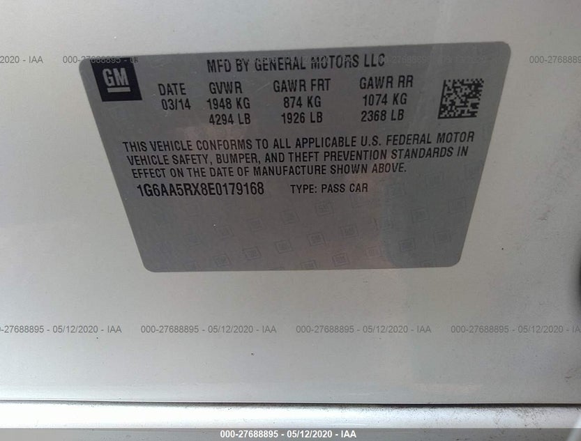 1G6AA5RX8E0179168