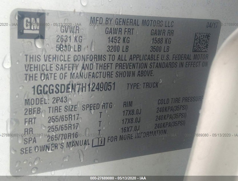 1GCGSDEN7H1249051