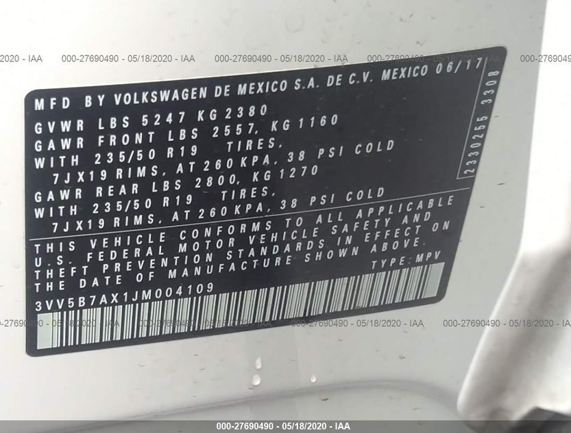 3VV5B7AX1JM004109