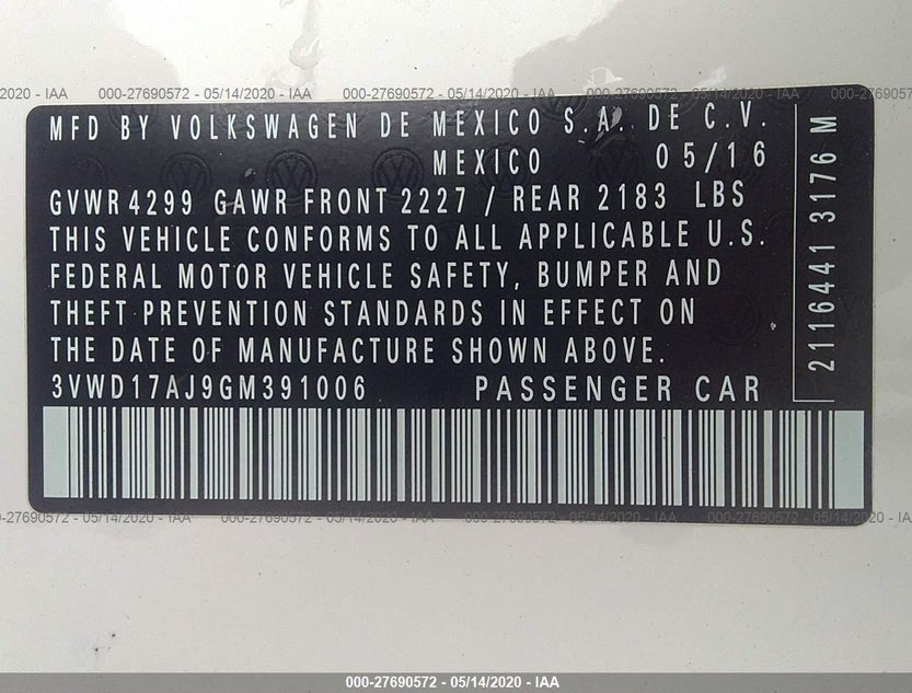 3VWD17AJ9GM391006