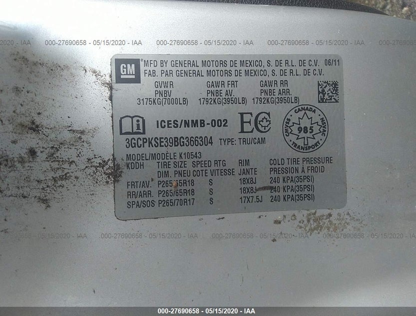 3GCPKSE39BG366304