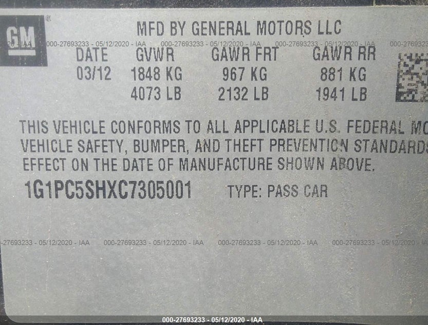 1G1PC5SHXC7305001