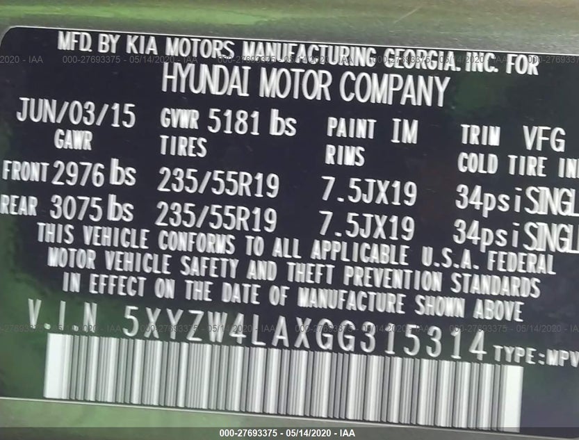 5XYZW4LAXGG315314